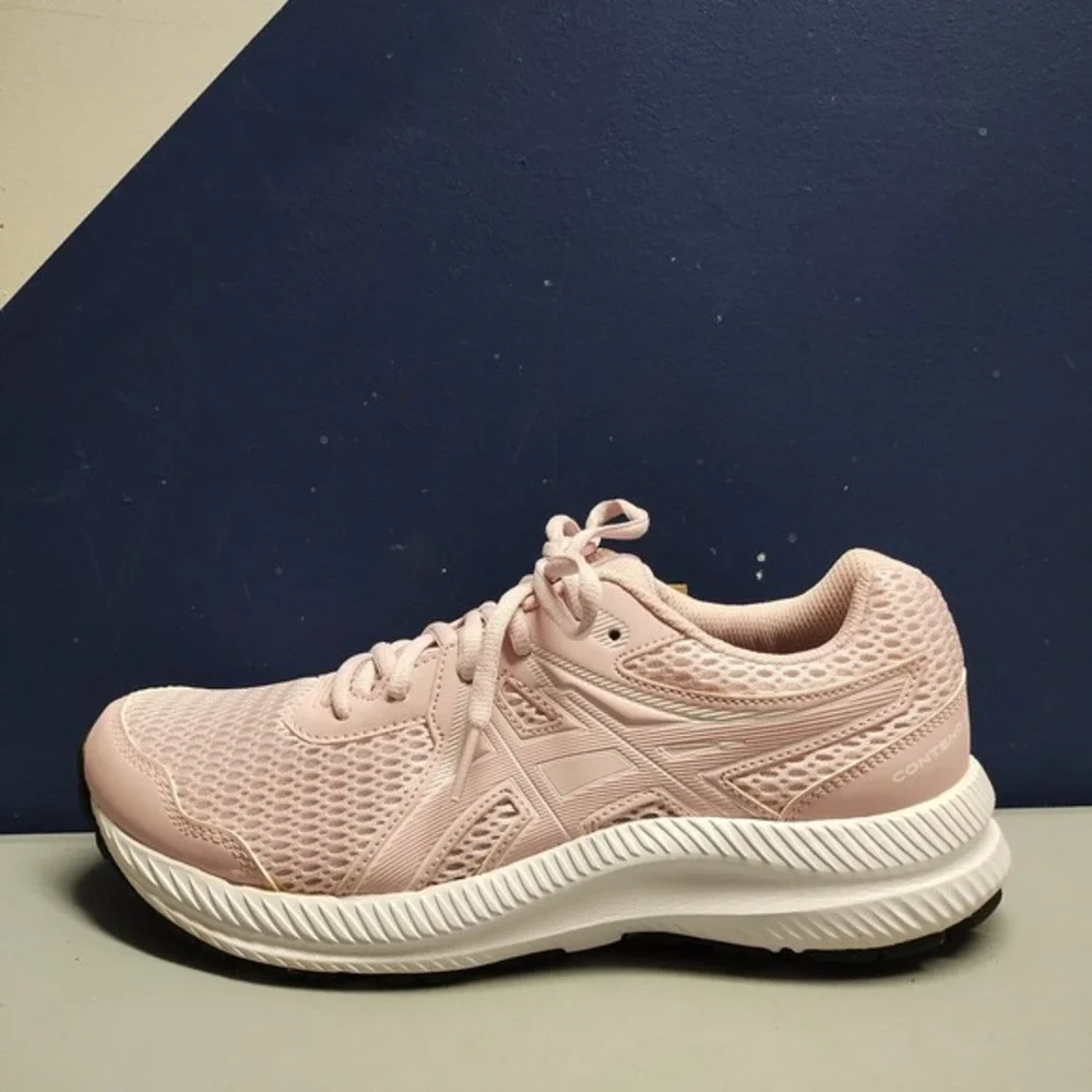 ASICS Contend‎ 7 GS Running Sneakers Kids US 7 Pink White Athletic 1014A192-707